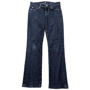 7 FOR ALL MANKIND STRAIGHT LEG Women Size 25 Stretch Denim Blue Jeans